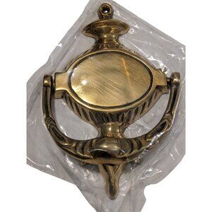 Vintage Solid Brass Door Knocker Fancy Colonial Unused With Screws 1980s